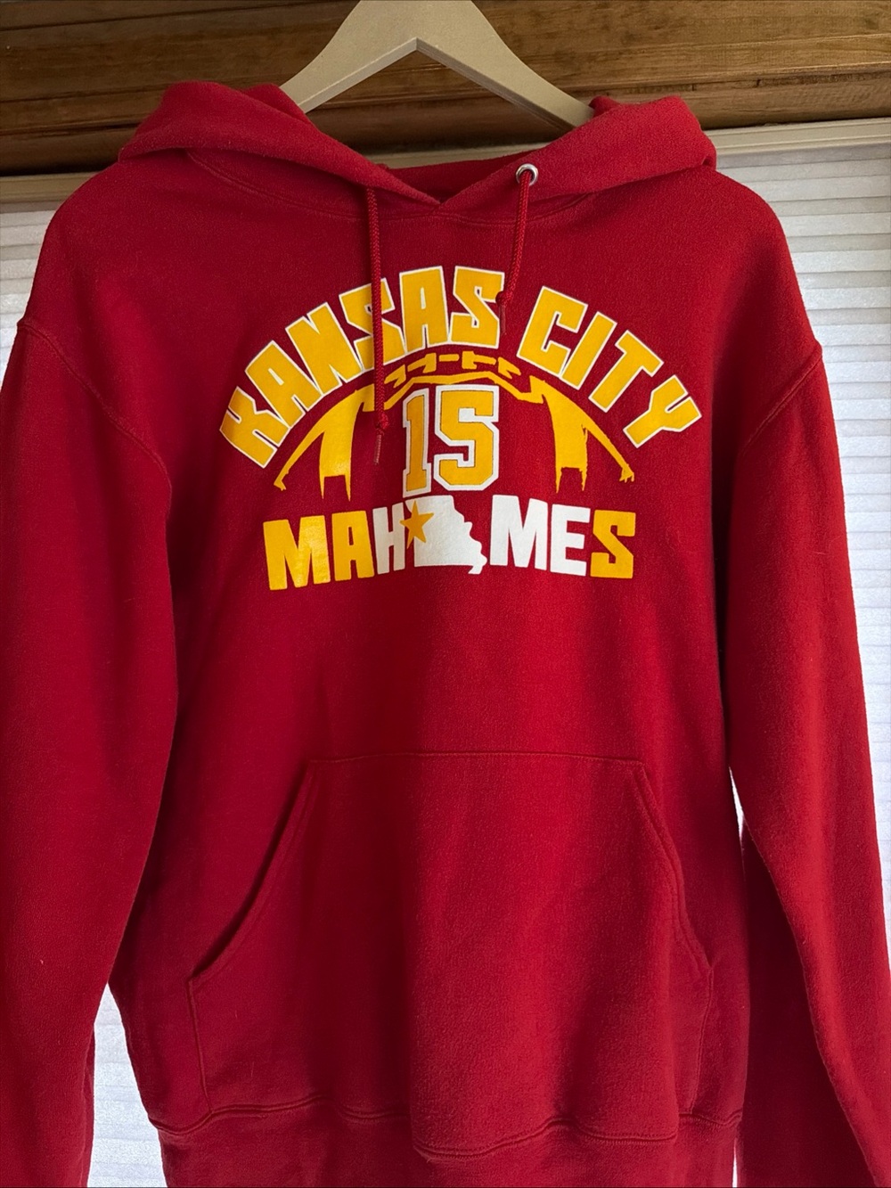 Kansas City Mahomes #15 Red Hoodie S 0154